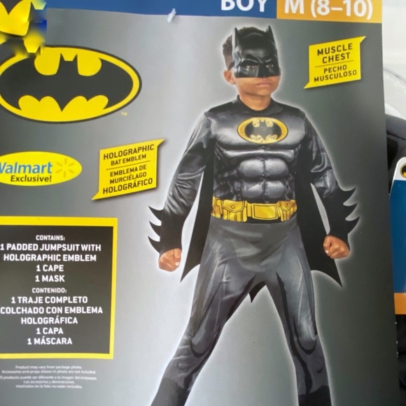 Rubies Boys Muscle Batman Halloween Costume M 8-10 - Picture 1 of 16